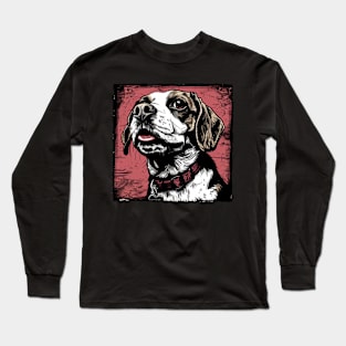 Retro Art Beagle Dog Lover Long Sleeve T-Shirt